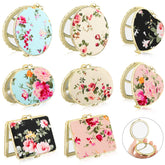 Blulu compact mirror rectangle with floral design, ideal for quick makeup checks on the go