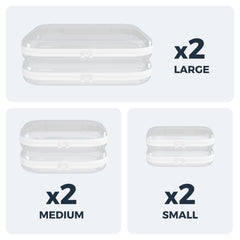 B'More Brands six-pack set demonstrates versatile storage with large, medium, and small sizes