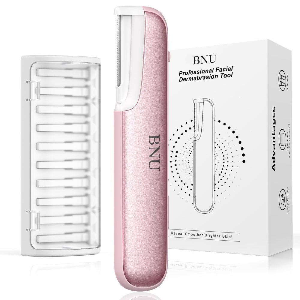 BNU Dermaplane Razor pink front view for precise facial hair removal