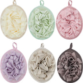 Boao 6pcs bath pouf mesh set for daily exfoliation and rich foam.