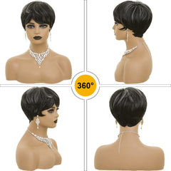 BOBCOO pixie cut wig cap details close-up emphasize breathable, comfortable wear.