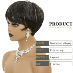 BOBCOO pixie cut wig side view highlights the silhouette for quick daytime transformations.