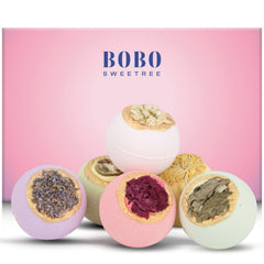 BoboSweeTree bath bomb with rose petals for a spa-like moment