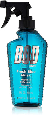 Bod Man Fresh Blue Musk bottle close-up for daily confidence and light scent.