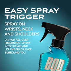 BOD man Fresh Blue Musk bottle top-notes energize your morning routine