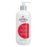 Body Drench moisturizing lotion bottle shows quick-absorbing daily hydration.