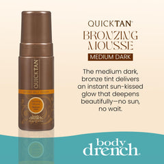 Body Drench QuickTan shows a bronze tone for instant color.
