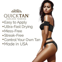 Body Drench QuickTan spray with 360° nozzle for easy application