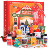 BODY & EARTH advent calendar box front highlights festive skincare gifts for gifting joy
