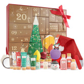 BODY & EARTH advent calendar box wrapped for gifting with festive packaging