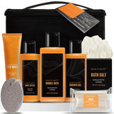 Body & Earth gift basket citrus bath set bottles arranged for refreshing daily grooming
