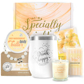 Body & Earth gift box with a 6-piece vanilla spa set, ideal for gifting.