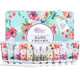 BODY & EARTH hand cream gift set front view with twelve travel-size tubes for on-the-go hydration