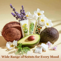 BODY & EARTH hand cream lightweight formula leaves skin feeling soft and breathable.