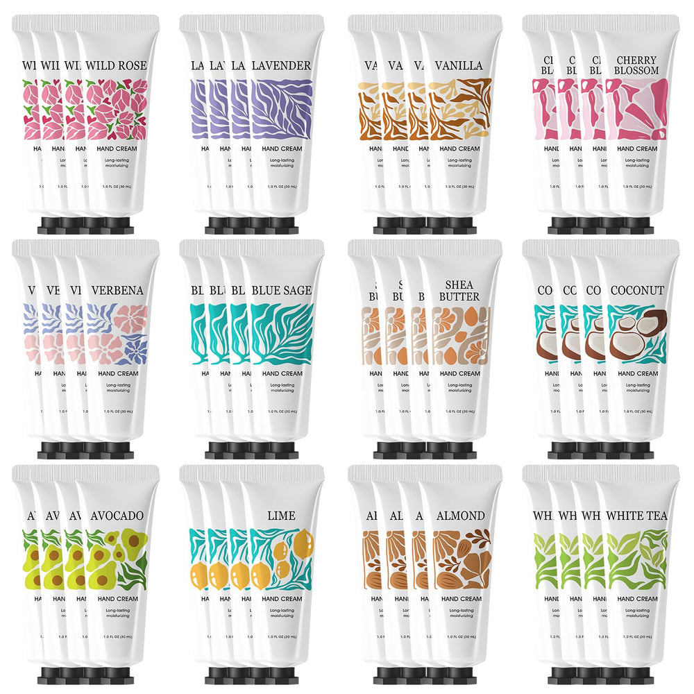 Body and Earth Love 48-pack hand cream assortment with varied scents for daily moisture