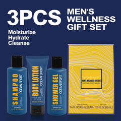 Body & Earth mens gift-set-bath-bottle shows a complete at-home routine.