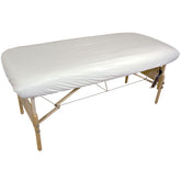 Body Linen massage table cover PUL closeup shows durable waterproof texture for reliable protection during sessions