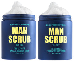 Body Prescriptions Men’s Exfoliating Scrub in twist-top jar for easy daily cleansing