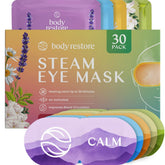 Body Restore heated eye mask 30-pack front view for relaxing self-care routines.