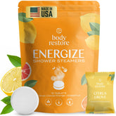 Body Restore Citrus 15-pack shower steamers closeup for stress relief ritual