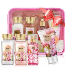 Bodybeau Rose Shower Gel included for gentle cleansing and aroma.