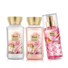 BodyBeau rose collection travel trio body mist delivers quick, lasting fragrance.