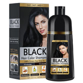 BOJICA black hair dye shampoo bottle-500ml offers convenient at-home gray coverage.
