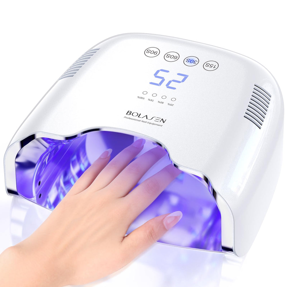 BOLASEN cordless UV nail lamp with sleek design for convenient at-home gel nail curing.