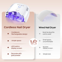 BOLASEN cordless lamp with metal base supports steady at-home salon sessions.