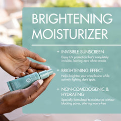 Bolden brightening moisturizer application close-up demonstrates smooth makeup-ready finish