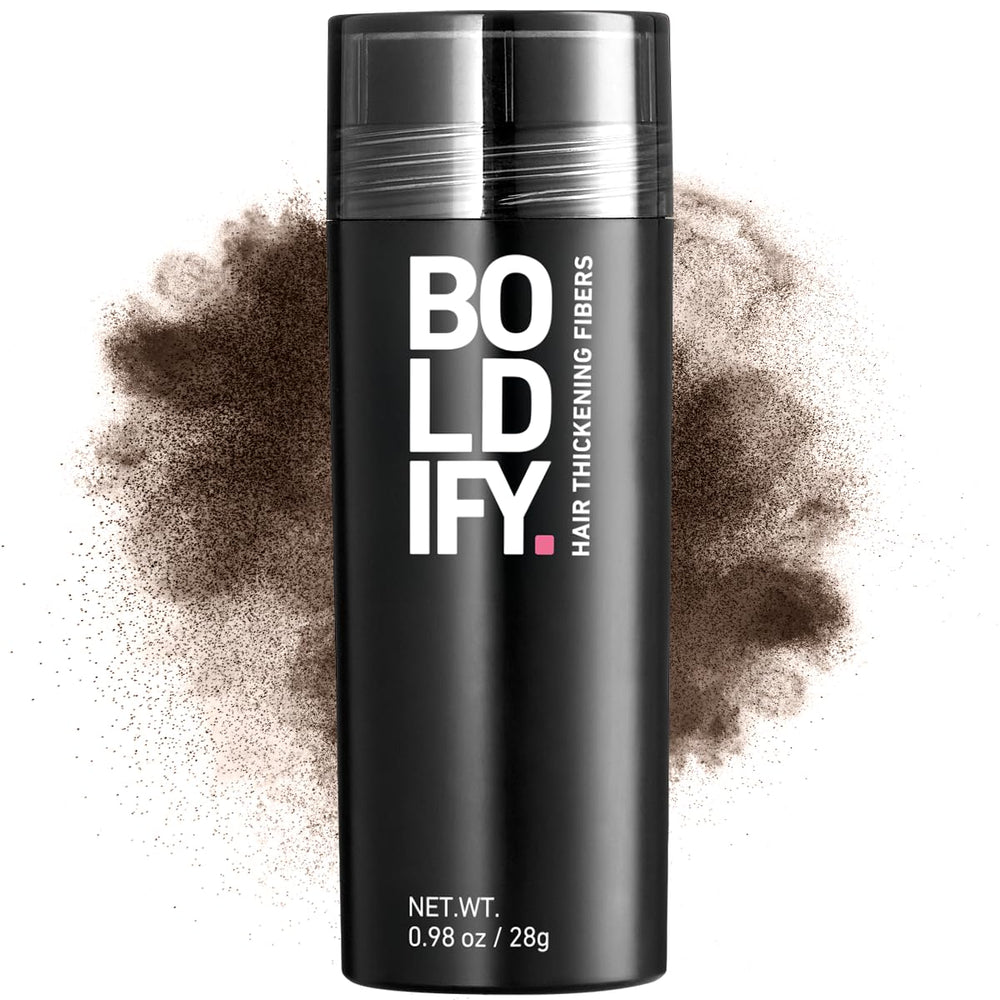 Boldify Hair Fibers ash brown crown fill for instant fullness.