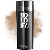 Boldify Hair Fibers bottle and packaging show natural-looking volume.