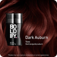 Boldify Hair Fibers partline-application blends for seamless look