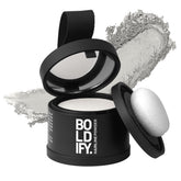Boldify Hairline Powder applicator closeup for precise root touchups and natural coverage.