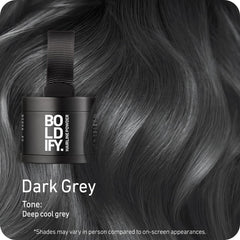 Boldify Hairline Powder applicator dab demonstrates quick coverage