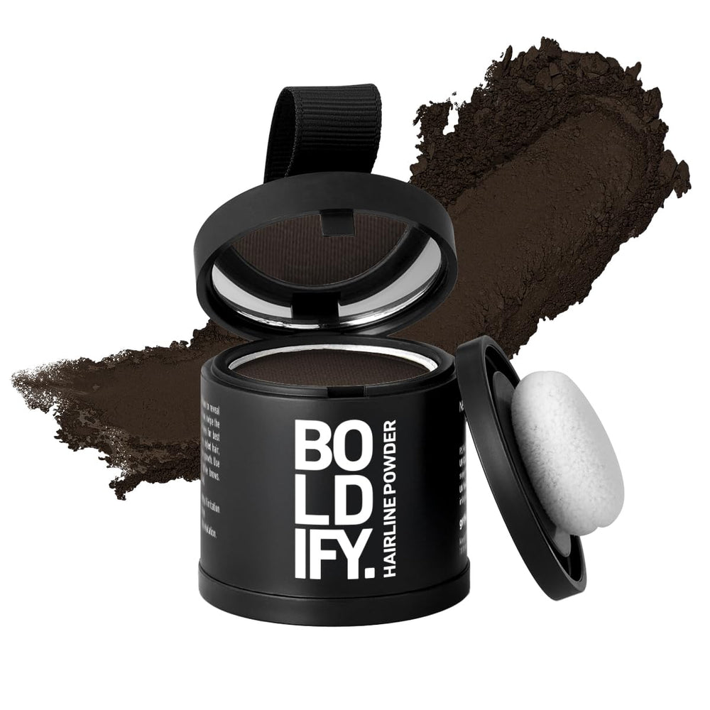 Boldify Hairline Powder compact shows portable gray-root coverage