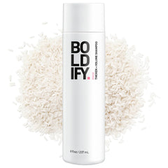Boldify Thickening Shampoo rice water bottle helps oil control for a refreshed scalp