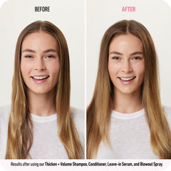Boldify Thickening Shampoo thinning hair volume visuals showcase fuller-looking strands