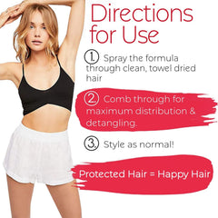 Hair shows shine and smoothness after Coconut Thermal Protection Spray use.