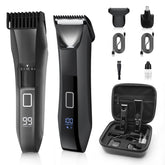 Bomic Manscape 4-in-1 grooming system shows versatile attachments for body, beard, nose, and sensitive areas.