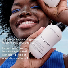 Bondbar Treatment bottle pump close-up highlighting even application and hydration.