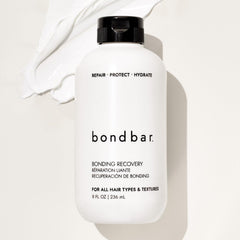 Bondbar Treatment cream-swirl on hair demonstrates hydration and manageability.