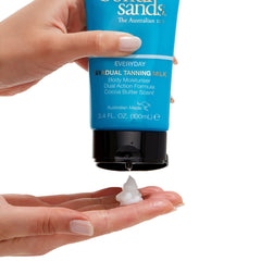 Bondi Sands massage-in with circular motion for effortless blending and even glow.