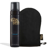 Bondi Sands Ultra Dark foam packaging showcases an easy at-home tanning kit for beginners.