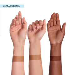 Applying Bondi Sands Ultra Express Self-Tanning Foam on arm for even coverage