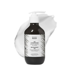 Bondiboost HG anti-thinning conditioner bottle shows hydration-friendly formula for fuller-looking hair.