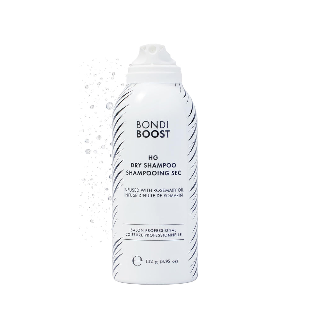 BondiBoost HG Dry Shampoo bottle—clean formula for oil absorption and quick refresh.