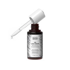 BondiBoost HG Lock Drops bottle pour showing weightless, quick-absorbing scalp serum