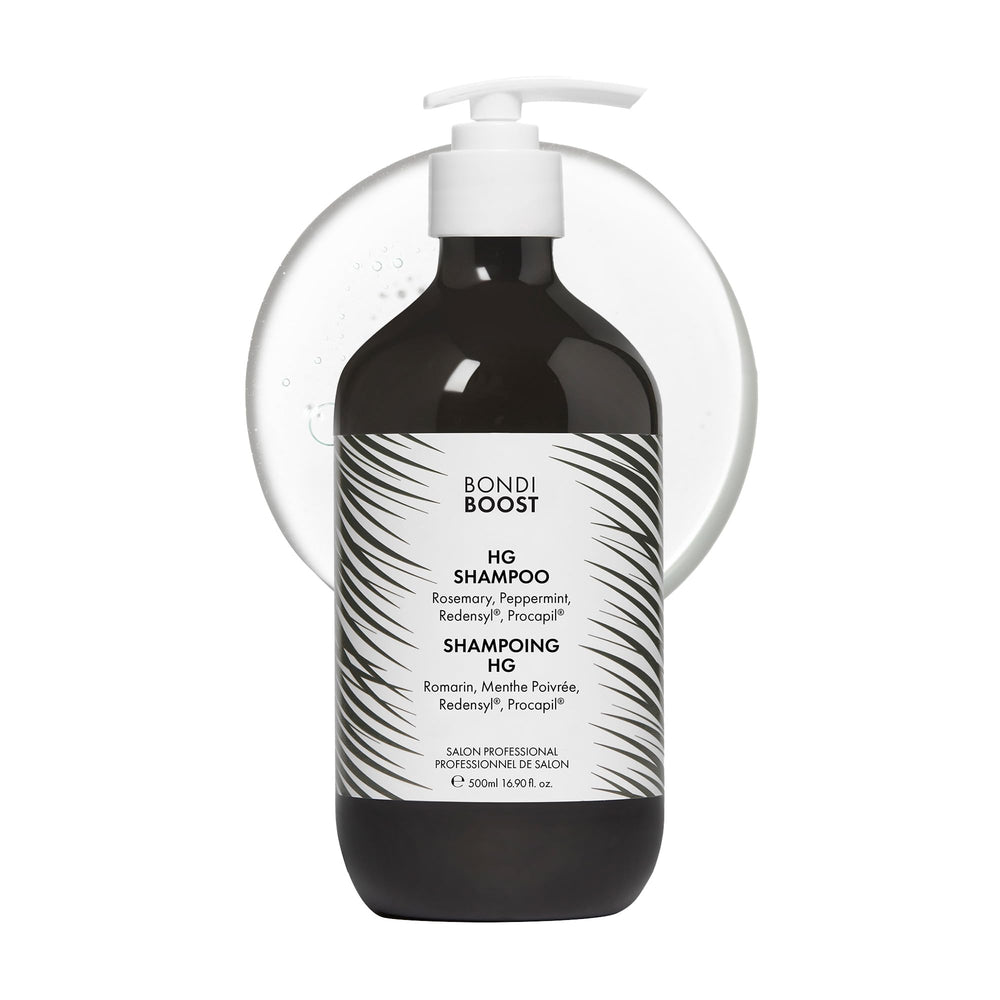 BondiBoost HG Shampoo bottle front for daily use promoting fuller-looking hair