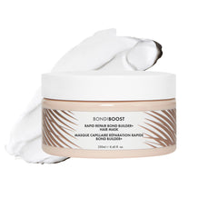 BondiBoost Rapid Repair Bond Builder bottle delivers weightless moisture for damaged hair.